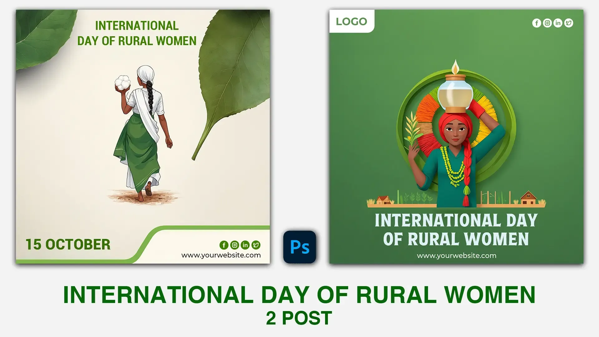 Rural Women Day Social Media Post Template PSD